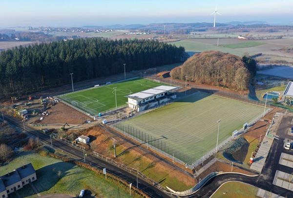 Two new football pitches and large canteen building