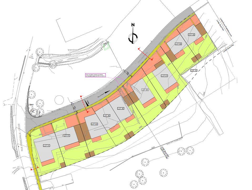 Property development and parcelling of the building site / new development area