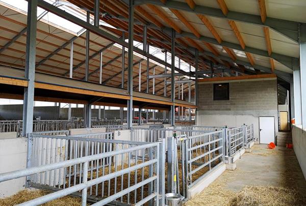 Partial view of the stable building with resting pens