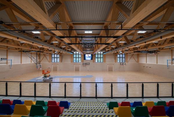 Sports hall, Niederkorn - View from the public gallery